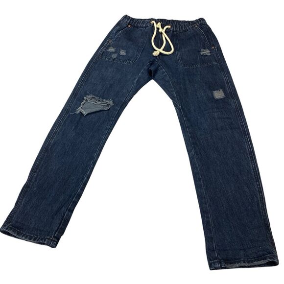 One Teaspoon Shabbies Drawstring Boyfriend Denim Jean Women XS Destroyed - Picture 6 of 16